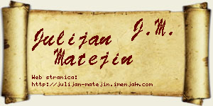 Julijan Matejin vizit kartica